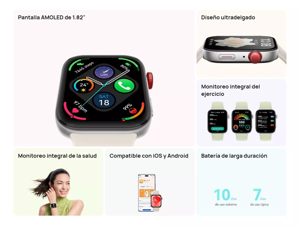 Smartwatch Huawei Watch Fit 3 Rosado5