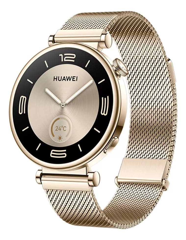 Smartwatch Huawei Watch GT 4 Con Correa Milanés Dorada1