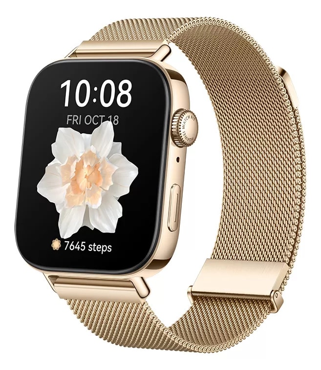 Smartwatch Huawei Watch FIT 3 Con Correa Milanés Dorada1