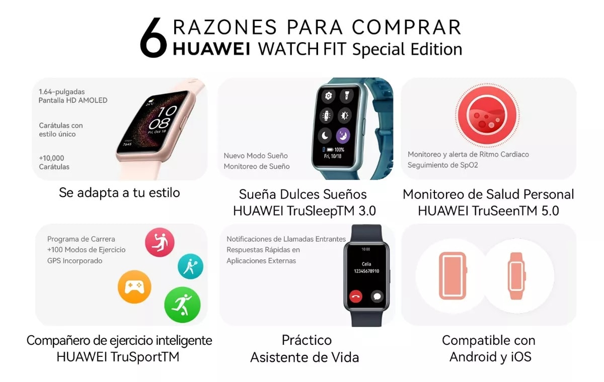 Smartwatch Huawei Fit SE Negro Estelar5