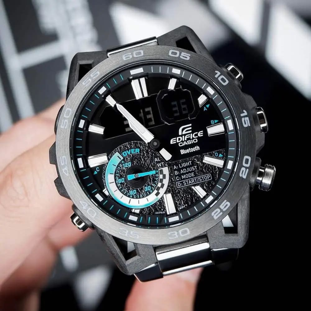 Reloj EDIFICE ECB-40DB-1A Acero Hombre Negro/Plateado6