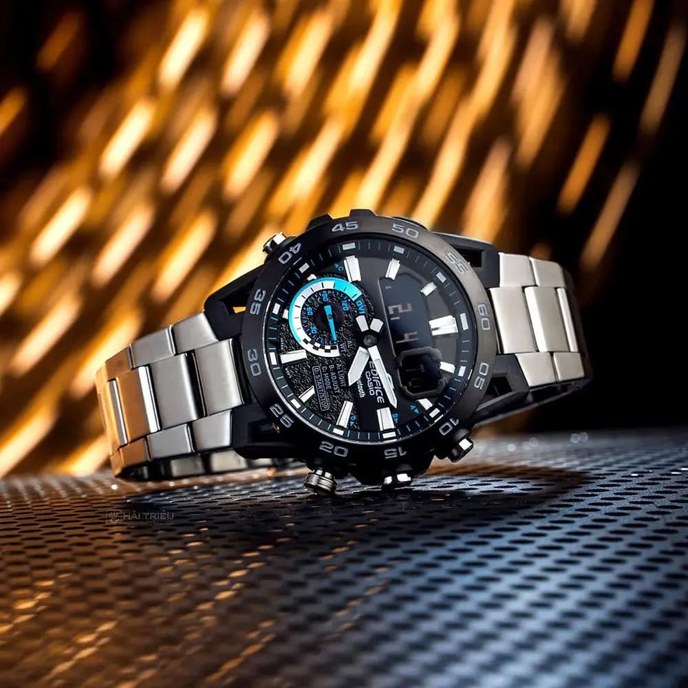 Reloj EDIFICE ECB-40DB-1A Acero Hombre Negro/Plateado7