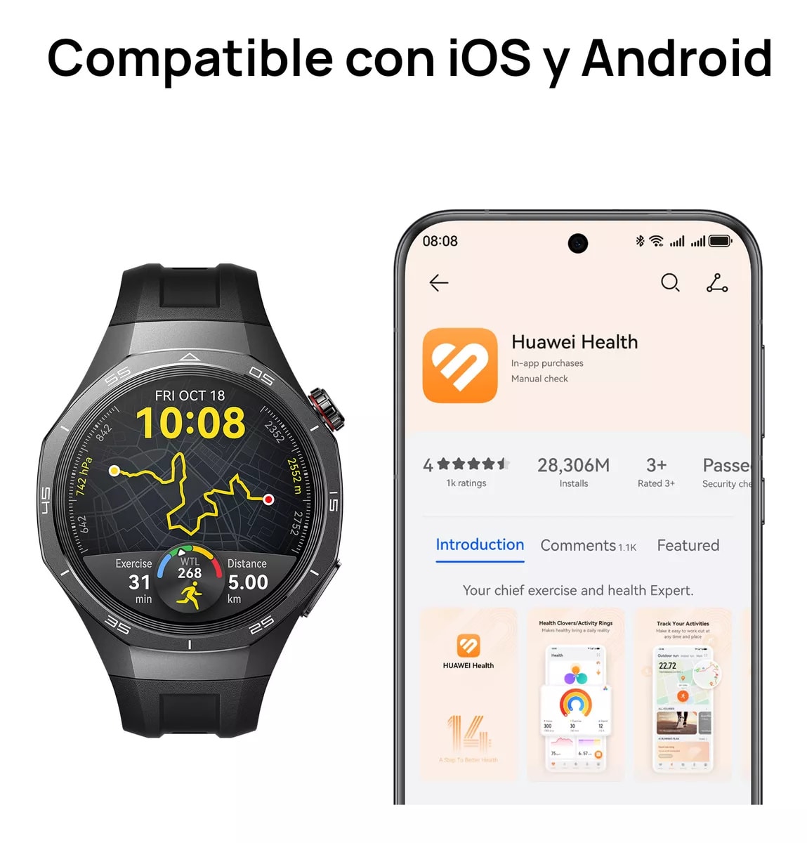 Smartwatch Huawei Watch GT 5 Pro 46mm Correa Silicona Negra7
