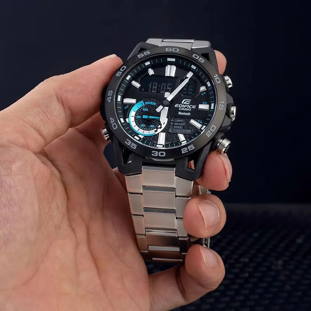 Reloj EDIFICE ECB-40DB-1A Acero Hombre Negro/Plateado8