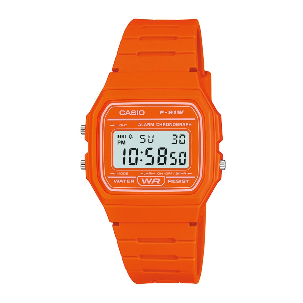 Reloj CASIO Regular F-91WC-4A2 Resina Juvenil Naranja1