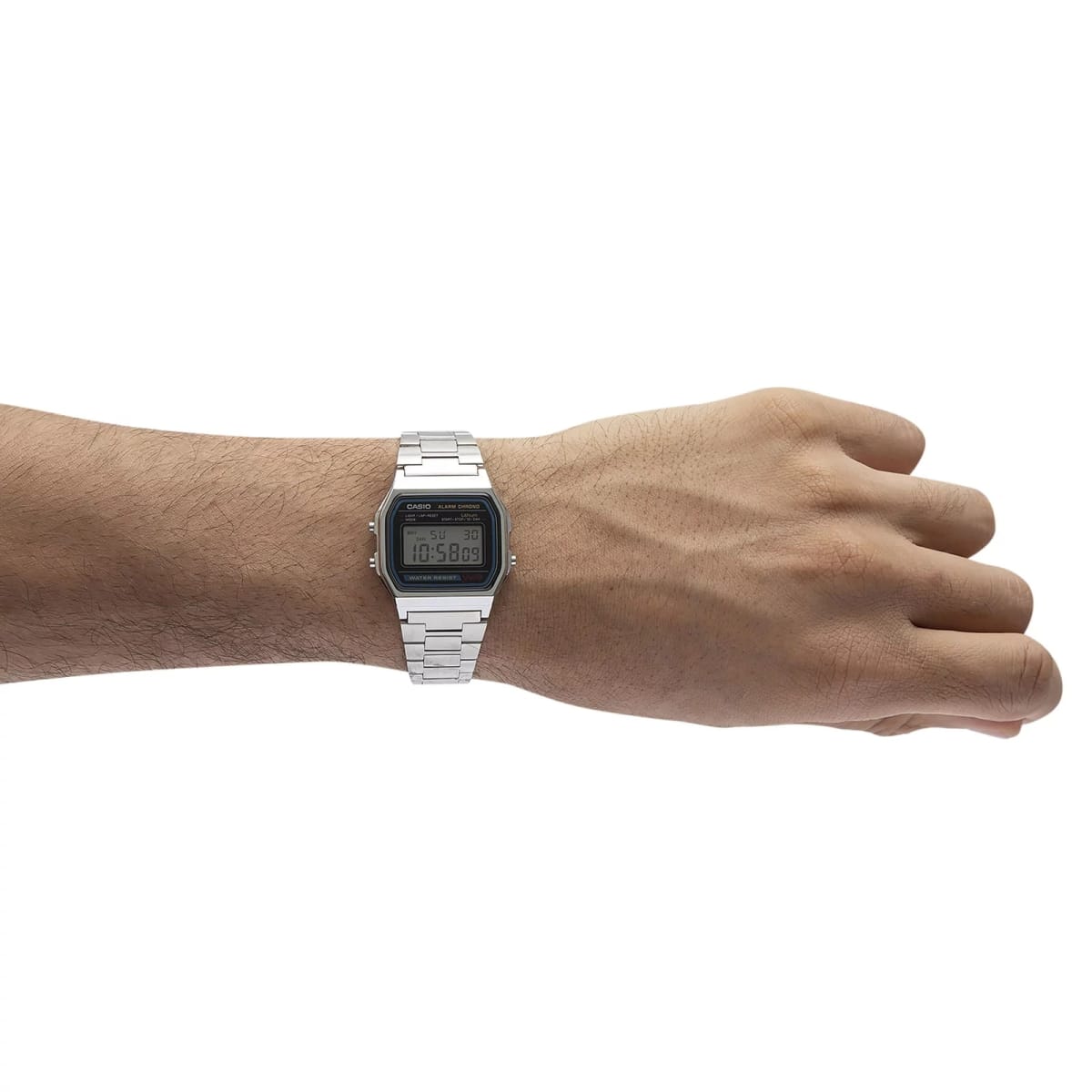 Reloj CASIO Retro A158WA-1D Resina Unisex Plateado4