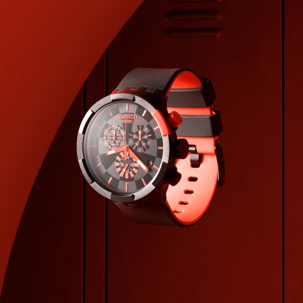 Reloj SWATCH CHECKPOINT RED SB02B402 Negro8