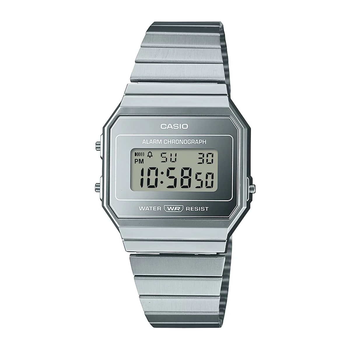 Reloj CASIO Retro A700WEV-7A Resina/Cromado Unisex Plateado1