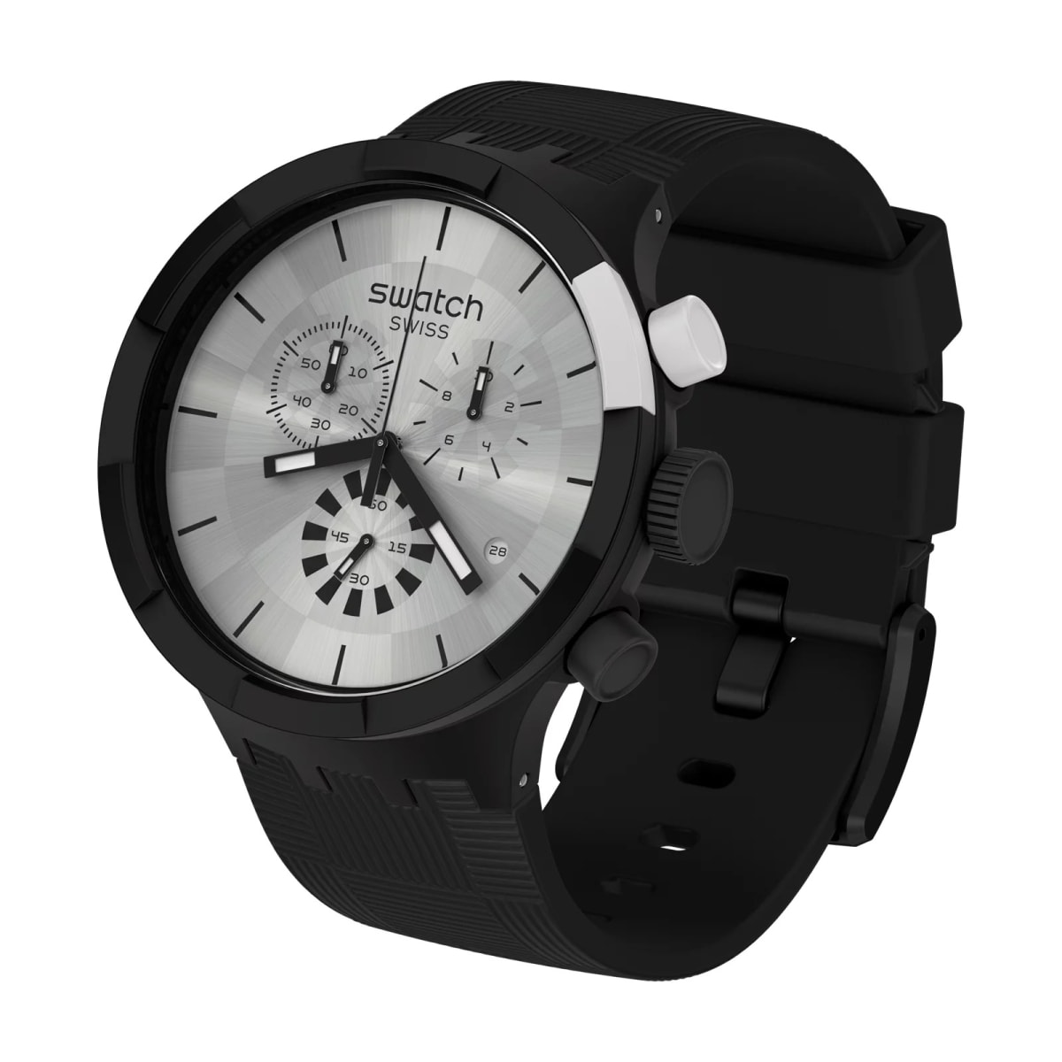 Reloj SWATCH CHEQUERED SILVER SB02B404 Negro2