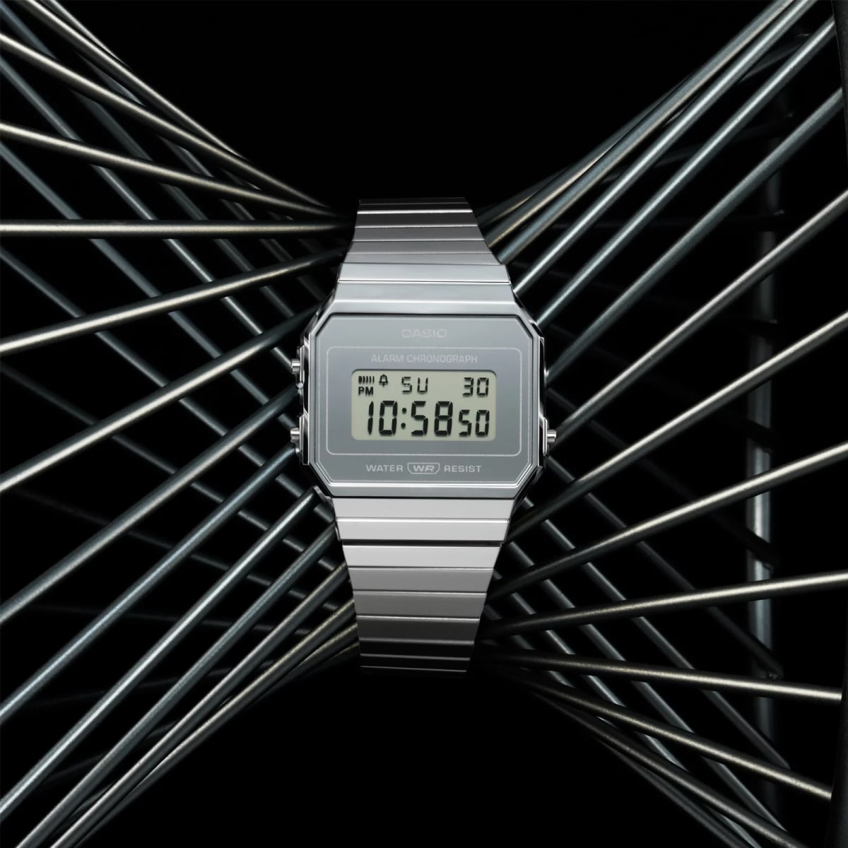 Reloj CASIO Retro A700WEV-7A Resina/Cromado Unisex Plateado2