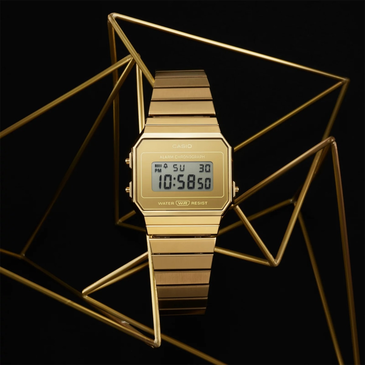 Reloj CASIO Retro A700WEVG-9A Resina/Cromado Unisex Dorado2