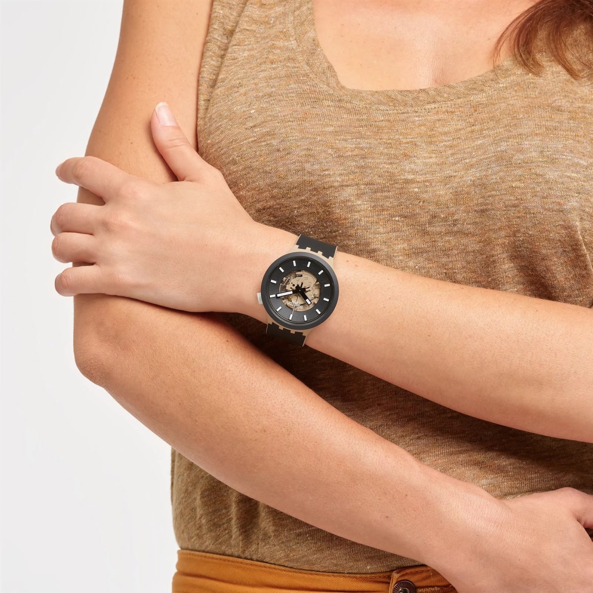 Reloj SWATCH TIME FOR TAUPE SB03C100 Rosado4