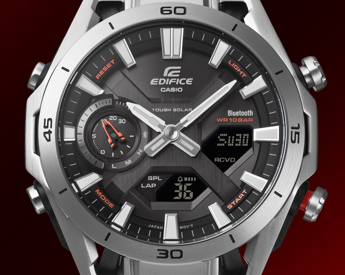 Reloj EDIFICE ECB-2300D-1A Carbono/Acero Hombre Plateado5