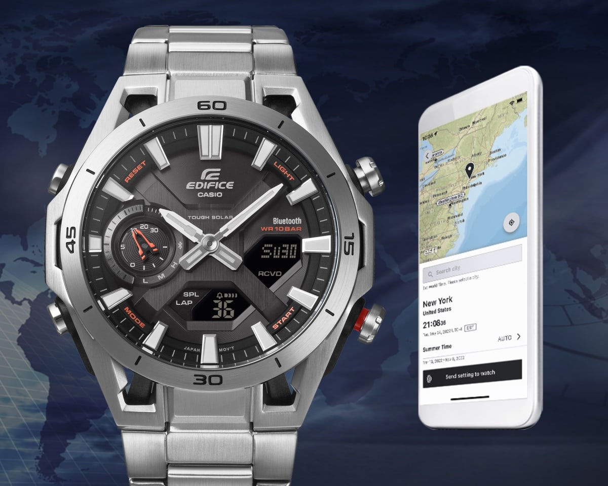 Reloj EDIFICE ECB-2300D-1A Carbono/Acero Hombre Plateado7