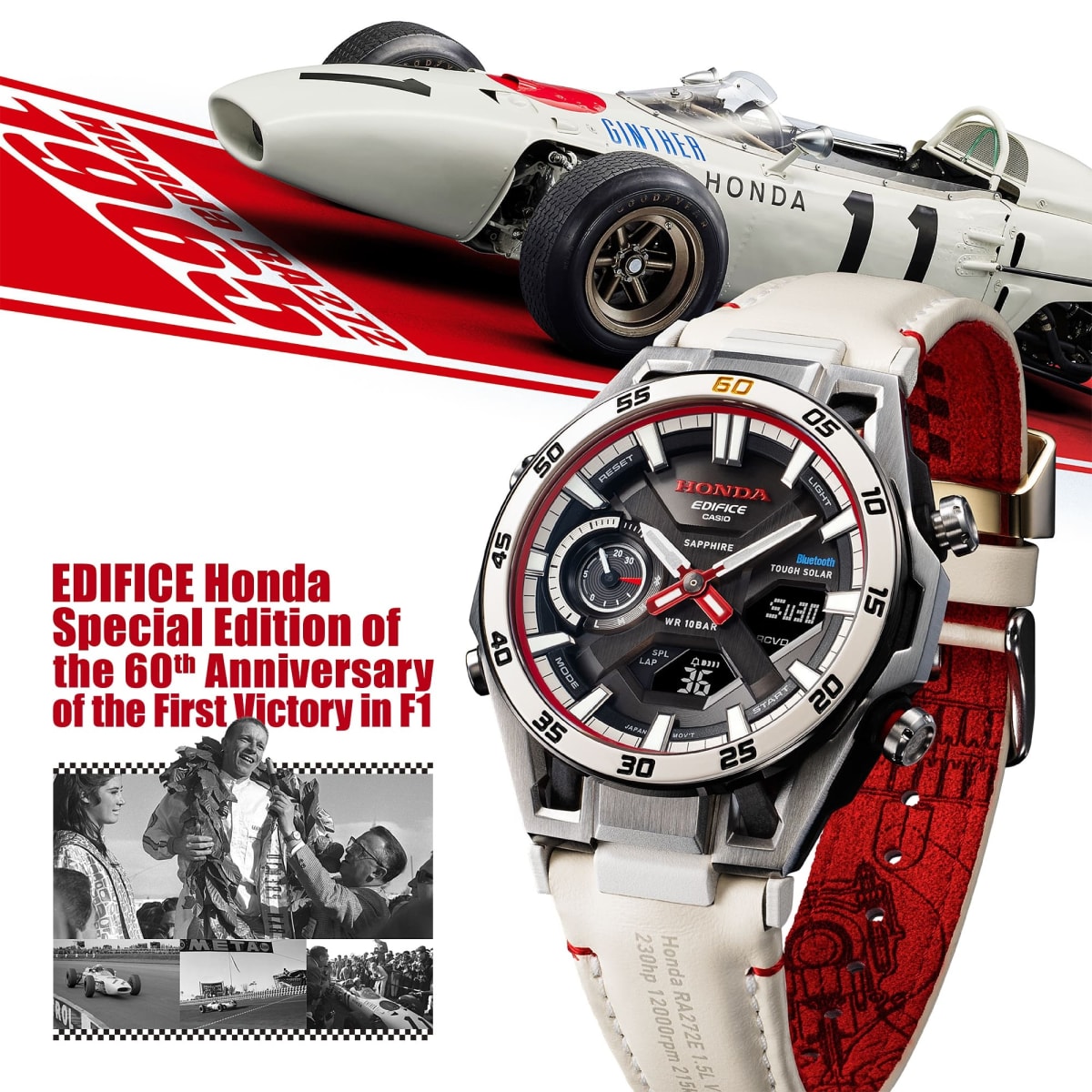Reloj EDIFICE ECB-2300HR-1A Carbono/Acero Hombre Blanco2