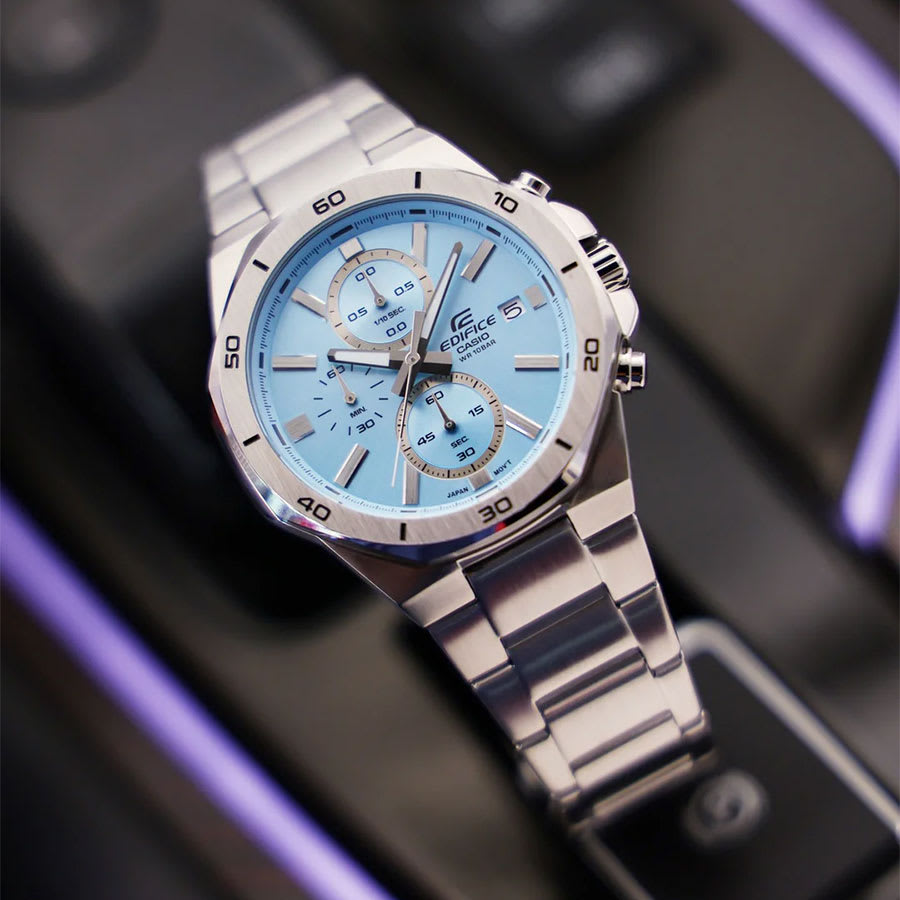 Reloj EDIFICE EFV-640D-2B Acero Hombre Plateado4