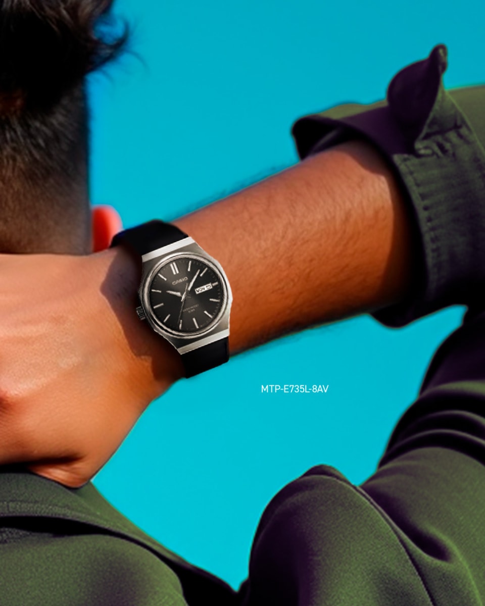 Reloj CASIO Regular MTP-E735L-8A Acero/Cuero Hombre Plateado/Negro4