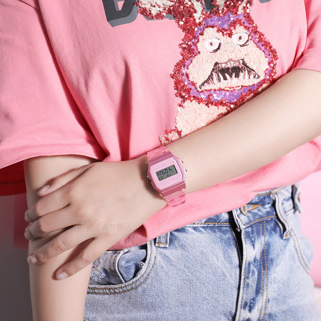 Reloj CASIO Regular F-91WS-4D Resina Juvenil Rosado3