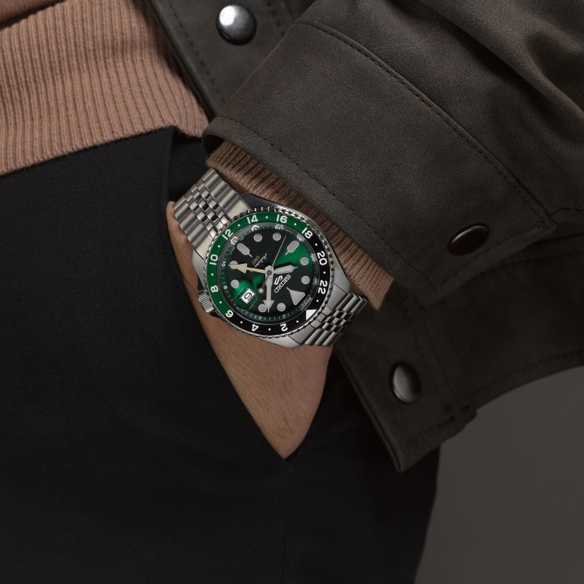 Reloj SEIKO 5 Sports GMT SSK035K1 Automático Acero Hombre Plateado5