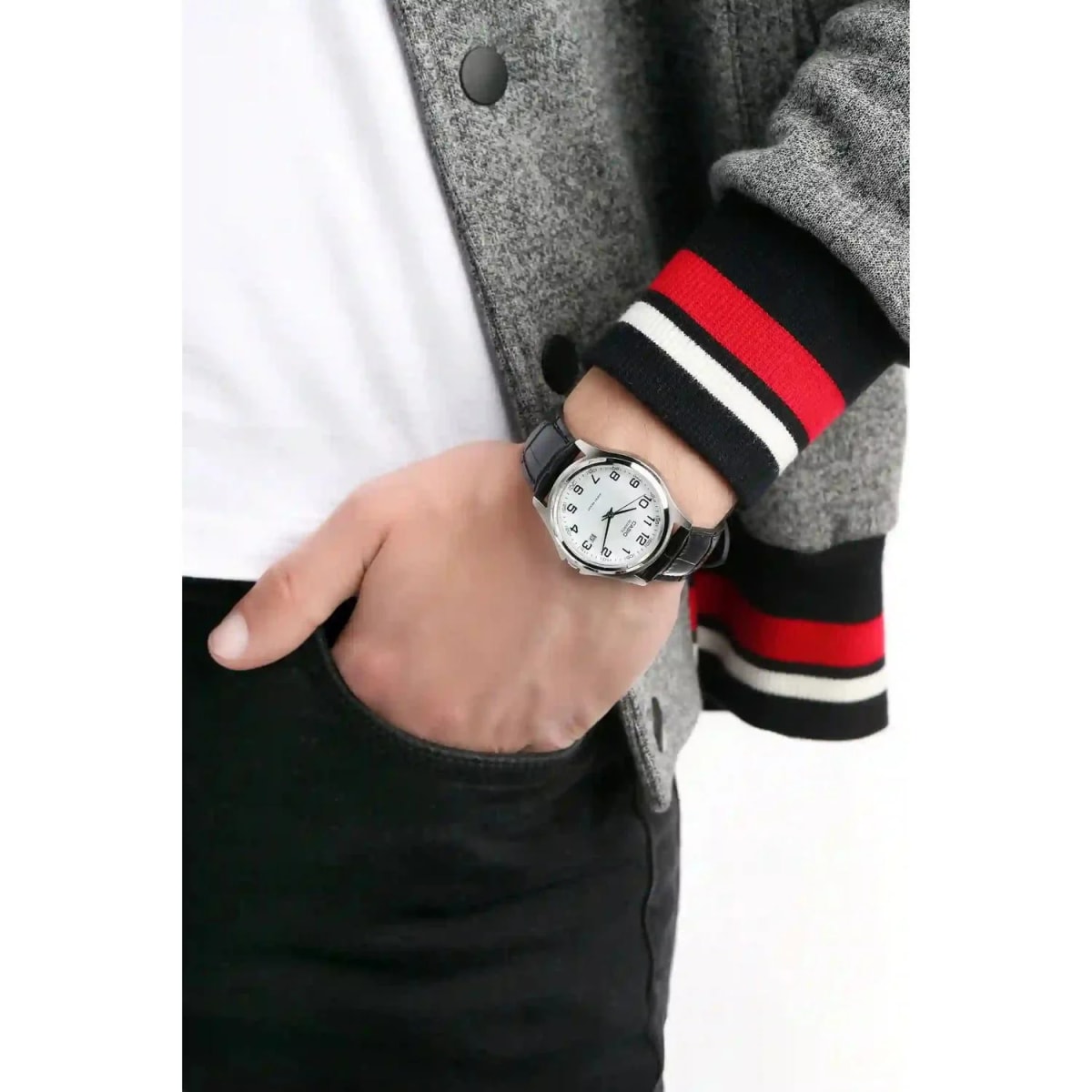 Reloj CASIO Regular MTP-1183E-7B Acero/Cuero Hombre Plateado/Negro2