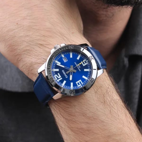 Reloj CASIO Regular MTP-VD01L-2B Acero/Cuero Hombre Plateado/Azul4