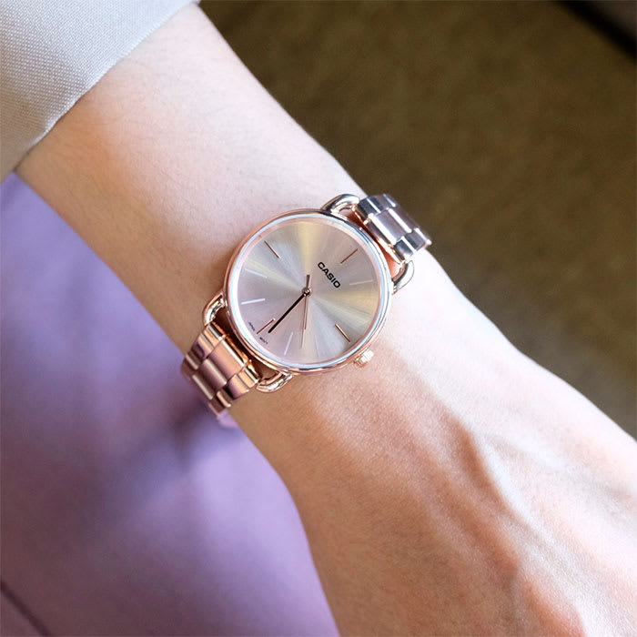 Reloj CASIO Regular LTP-E412PG-4A Acero Mujer Oro Rosa2