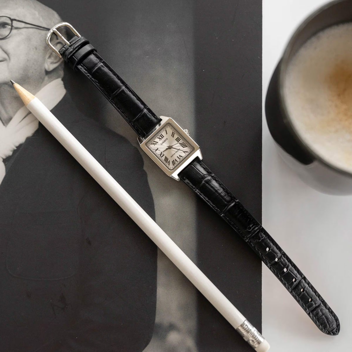 Reloj CASIO Regular LTP-V007L-7B1 Acero/Cuero Mujer Plateado/Negro3