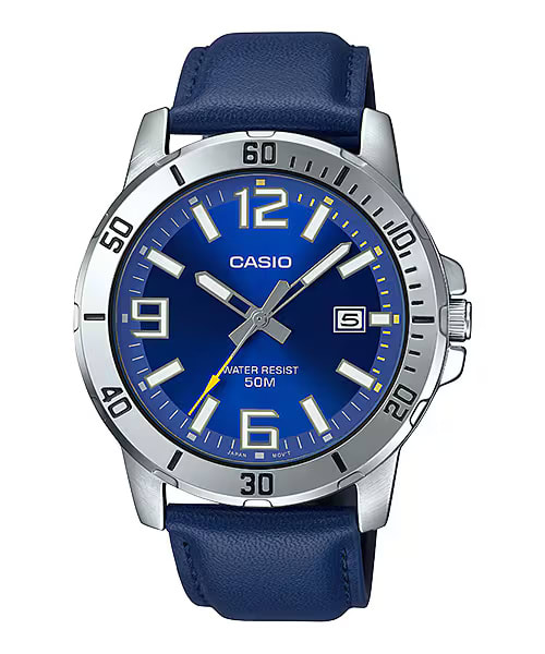 Reloj CASIO Regular MTP-VD01L-2B Acero/Cuero Hombre Plateado/Azul1