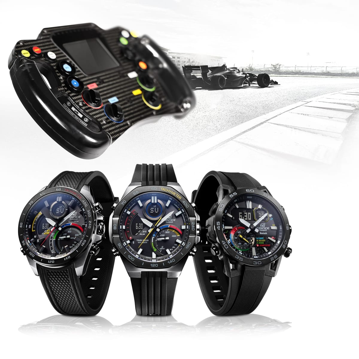 Reloj EDIFICE ECB-950MP-1A Acero/Resina Hombre Plateado/Negro4
