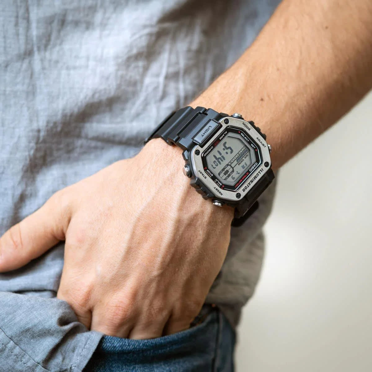 Reloj CASIO Regular MWD-110H-1A Resina/Acero Hombre Negro/Plateado2