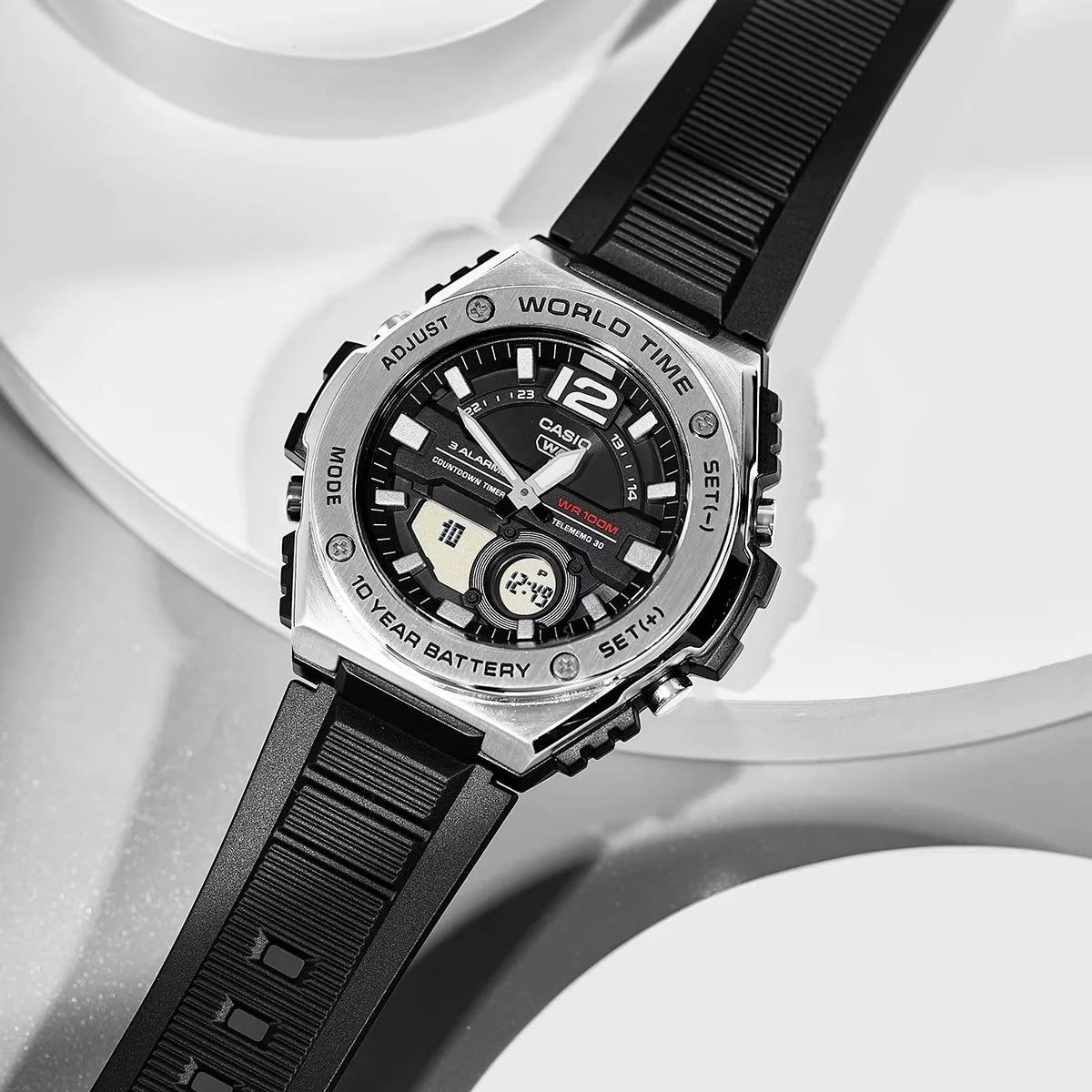 Reloj CASIO Regular MWQ-100-1A Resina/Acero Hombre Negro/Plateado2