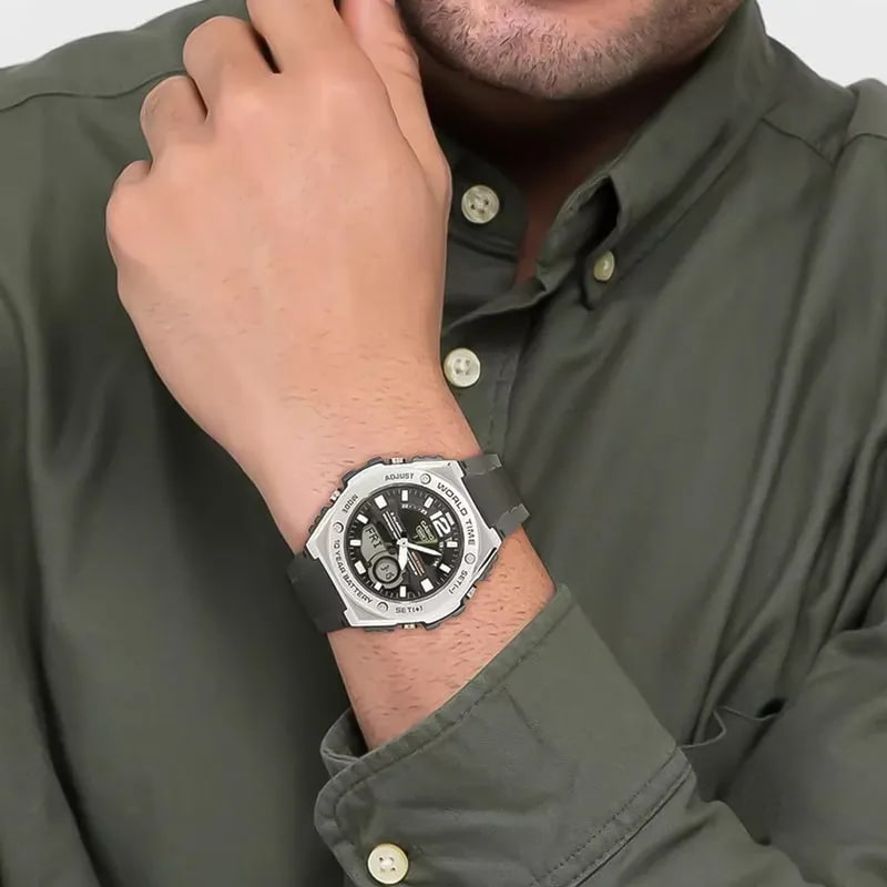 Reloj CASIO Regular MWQ-100-3A Resina/Acero Hombre Verde/Plateado2
