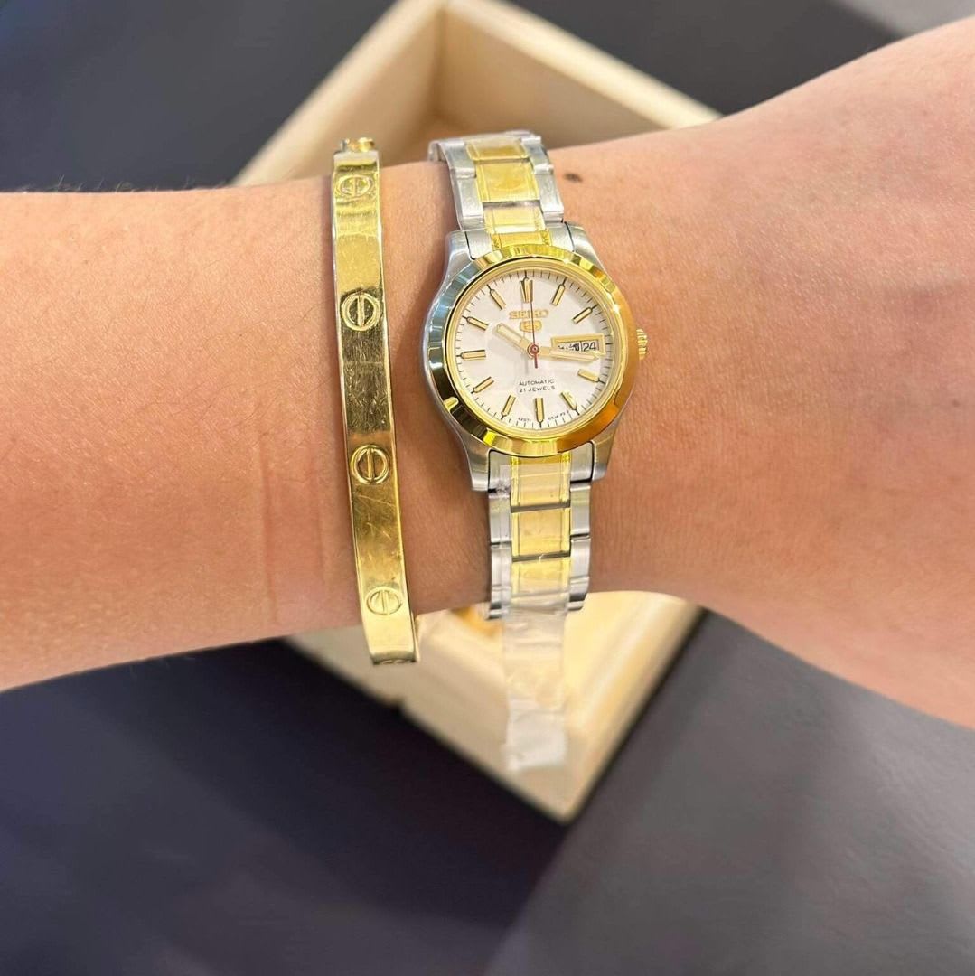 Reloj SEIKO 5 SYMD90K1S Automático Acero Mujer Plateado/Dorado4