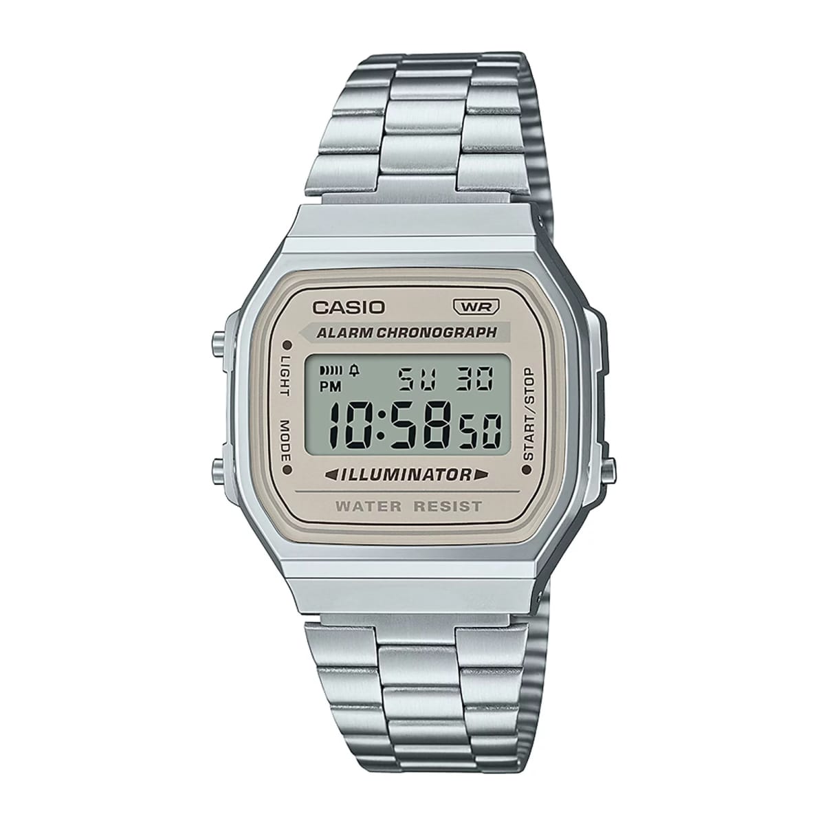 Reloj CASIO Retro A168WA-8A Resina/Cromado Unisex Plateado1