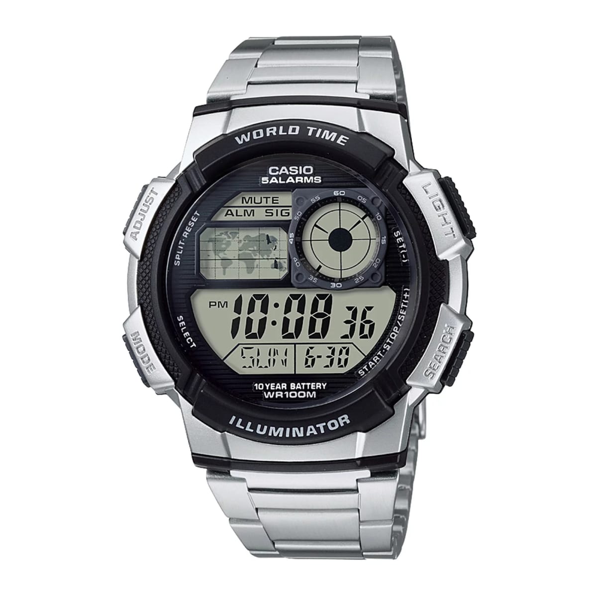 Reloj CASIO Regular AE-1000WD-1A Resina Juvenil Plateado1