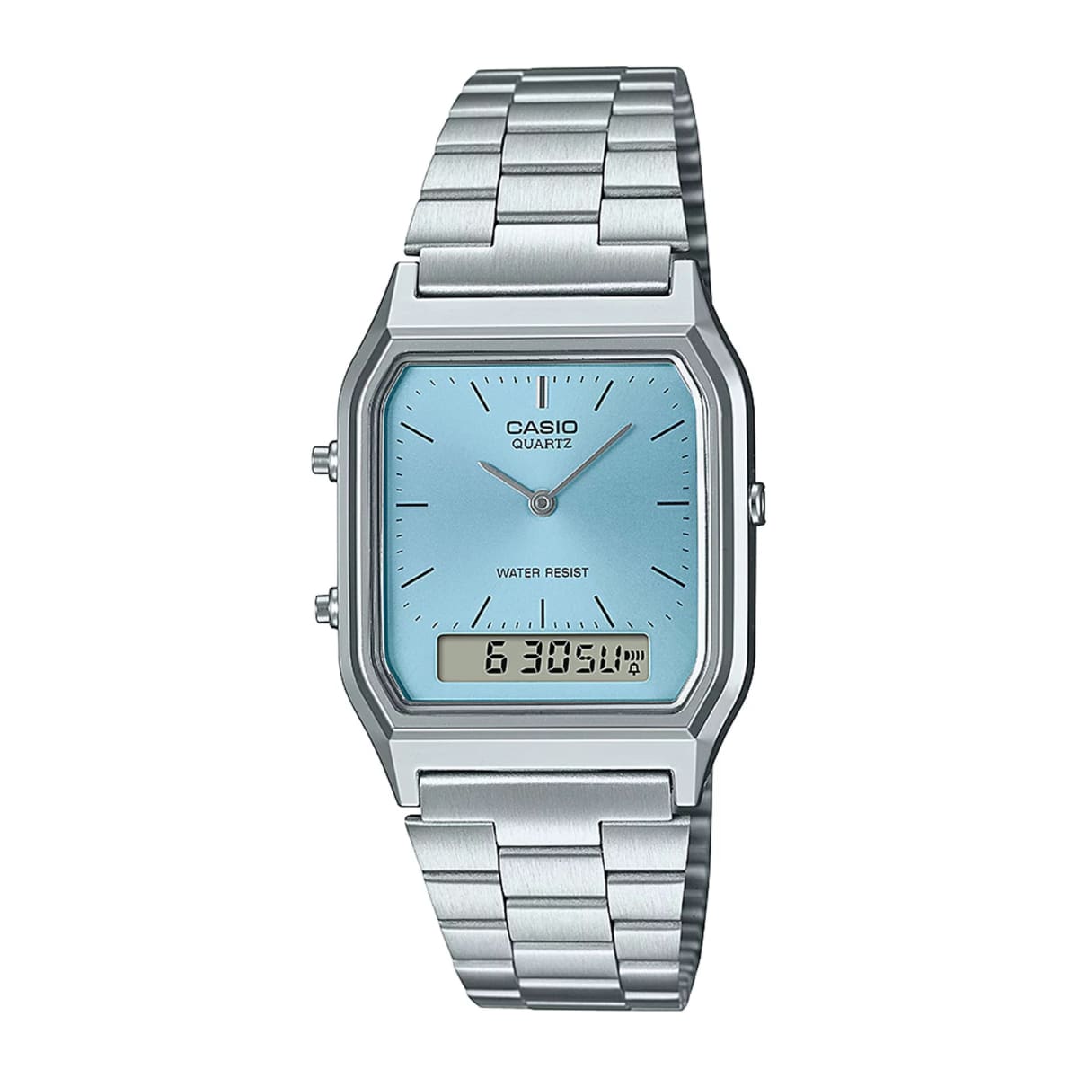 Reloj CASIO Retro AQ-230A-2A1 Resina/Cromado Juvenil Plateado1