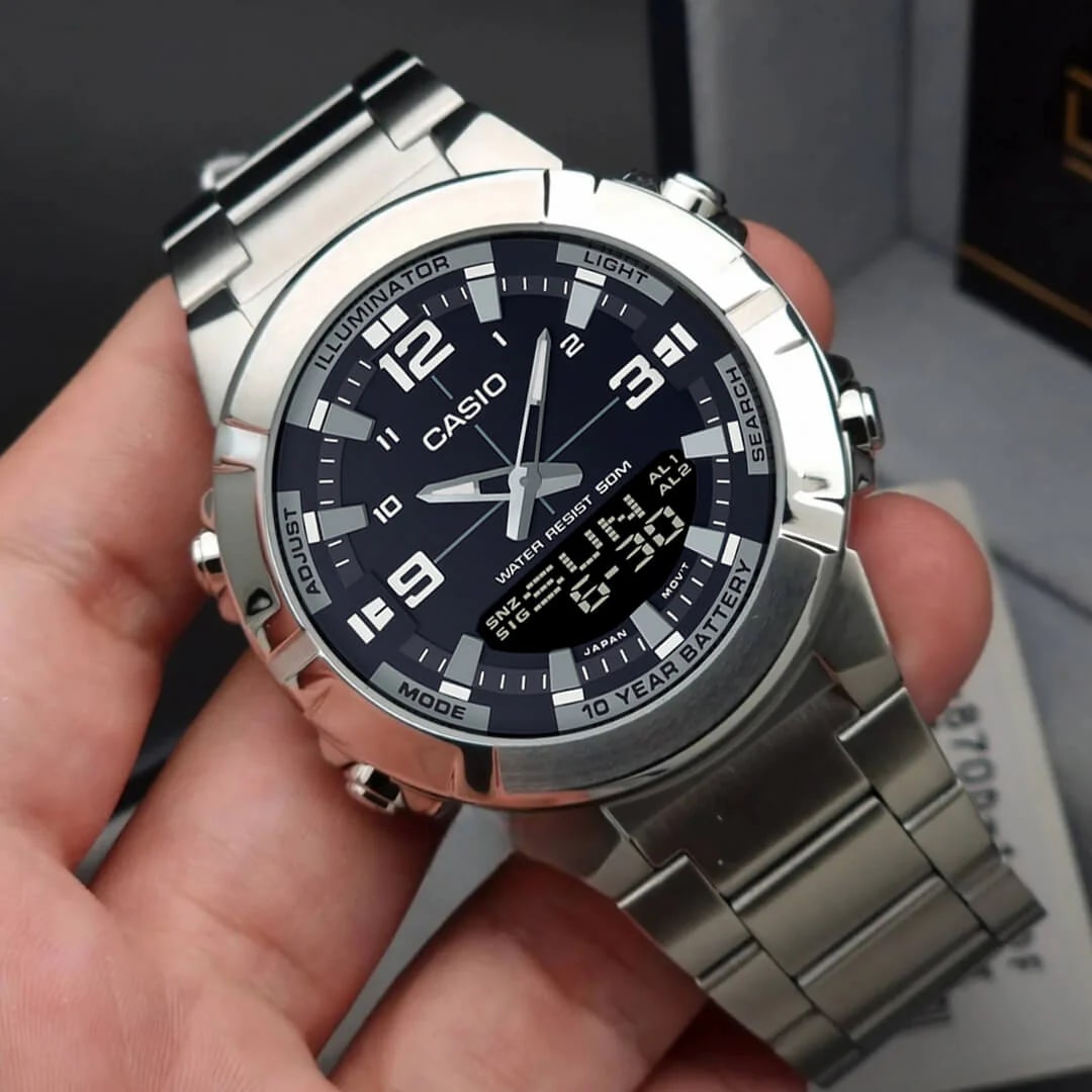 Reloj CASIO Regular AMW-870D-1A ACERO Hombre Plateado3