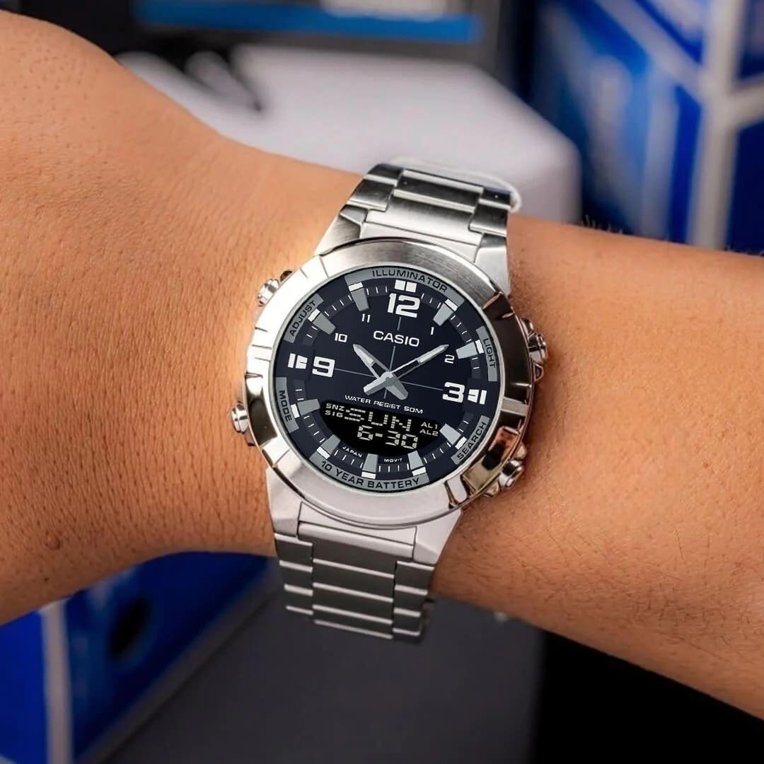 Reloj CASIO Regular AMW-870D-1A ACERO Hombre Plateado4