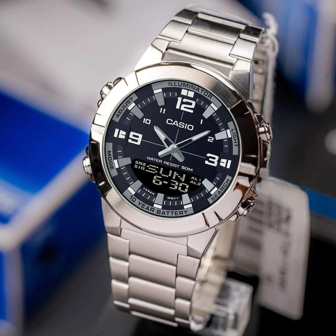 Reloj CASIO Regular AMW-870D-1A ACERO Hombre Plateado2