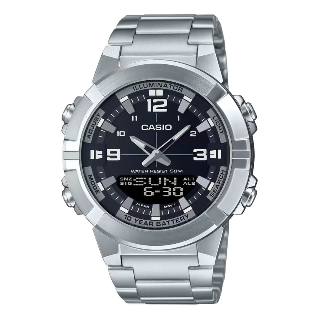 Reloj CASIO Regular AMW-870D-1A ACERO Hombre Plateado1