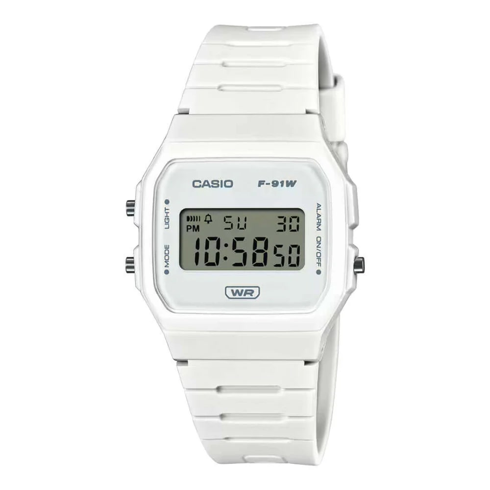 Reloj CASIO Regular F-91WB-7A Resina Juvenil Blanco1