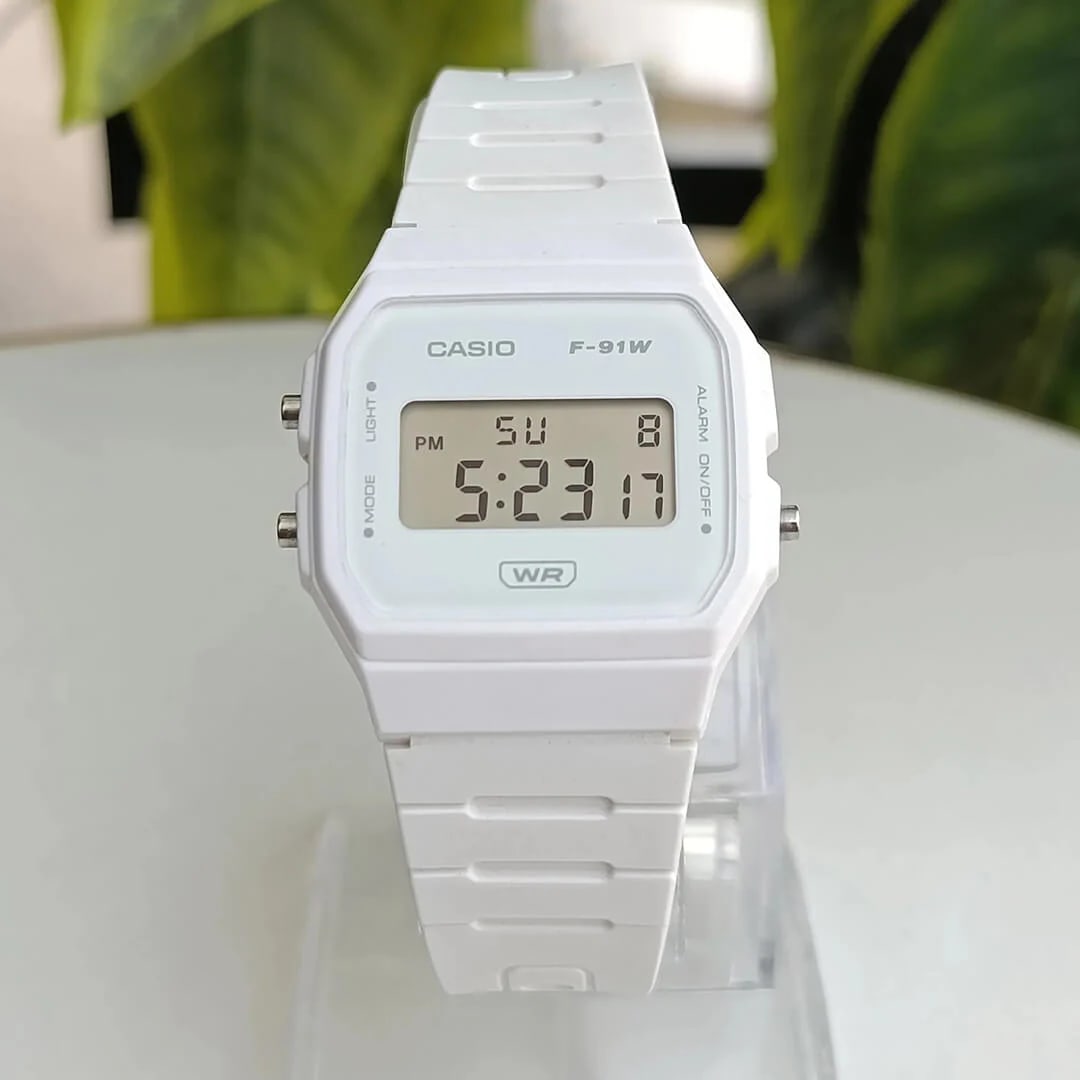 Reloj CASIO Regular F-91WB-7A Resina Juvenil Blanco2