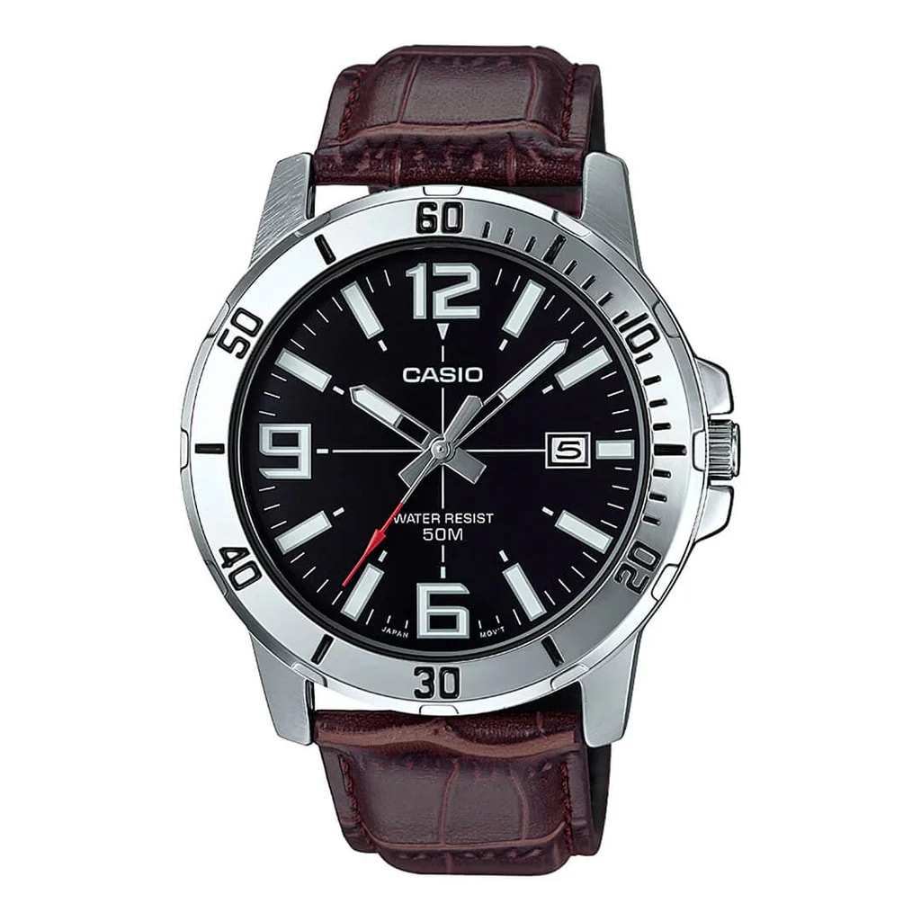 Reloj CASIO Regular MTP-VD01L-1B Acero/Cuero Hombre Plateado/Marrón1