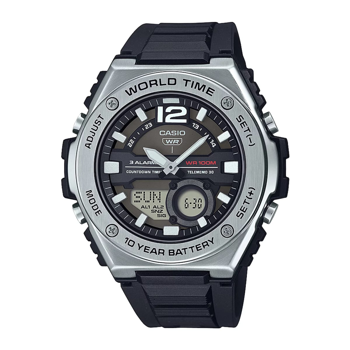 Reloj CASIO Regular MWQ-100-1A Resina/Acero Hombre Negro/Plateado1