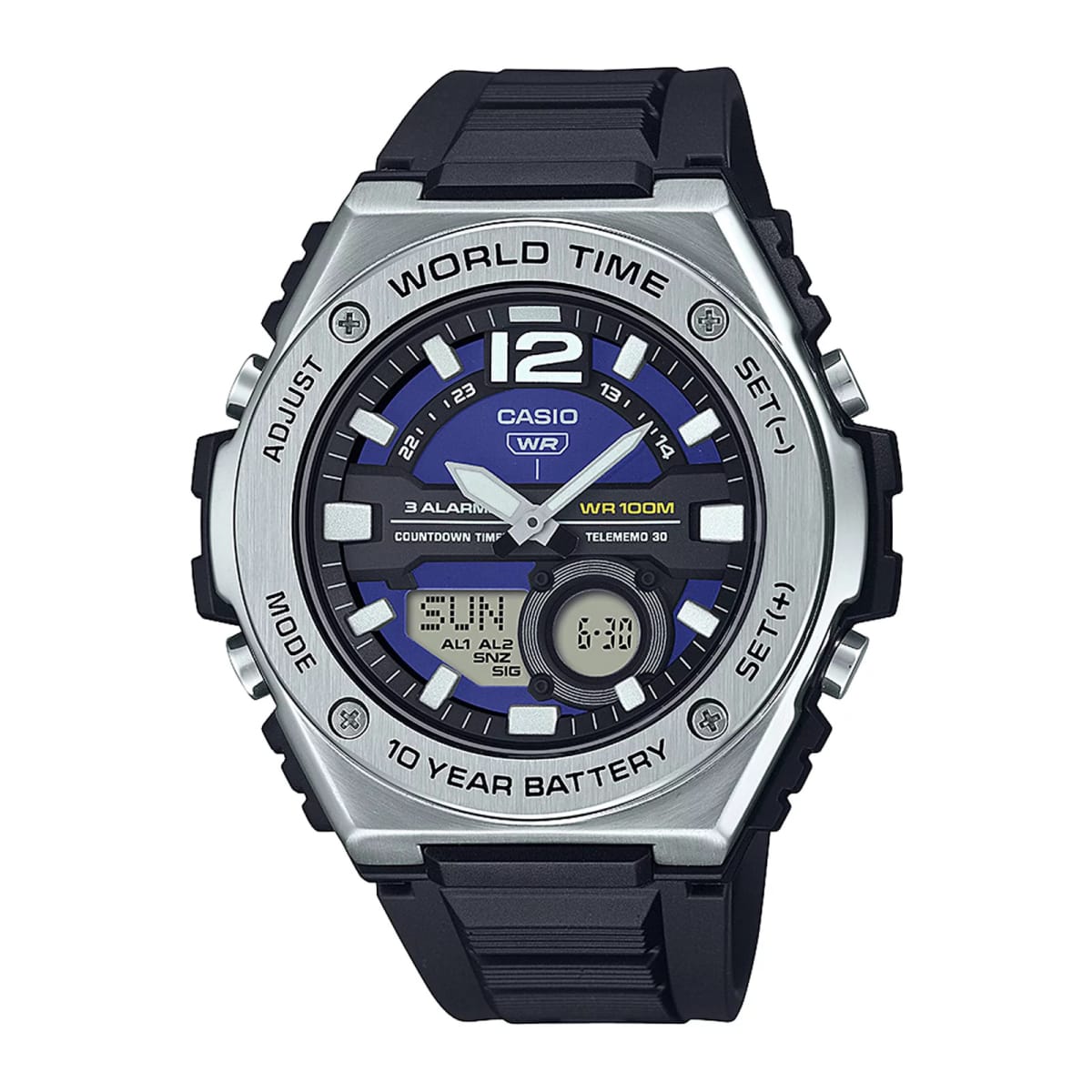 Reloj CASIO Regular MWQ-100-2A Resina/Acero Hombre Negro/Plateado1