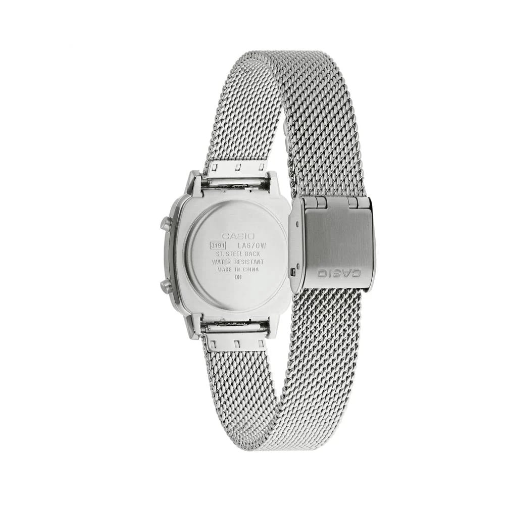 Reloj CASIO Retro LA670WEM-7 Resina Mujer Plateado2