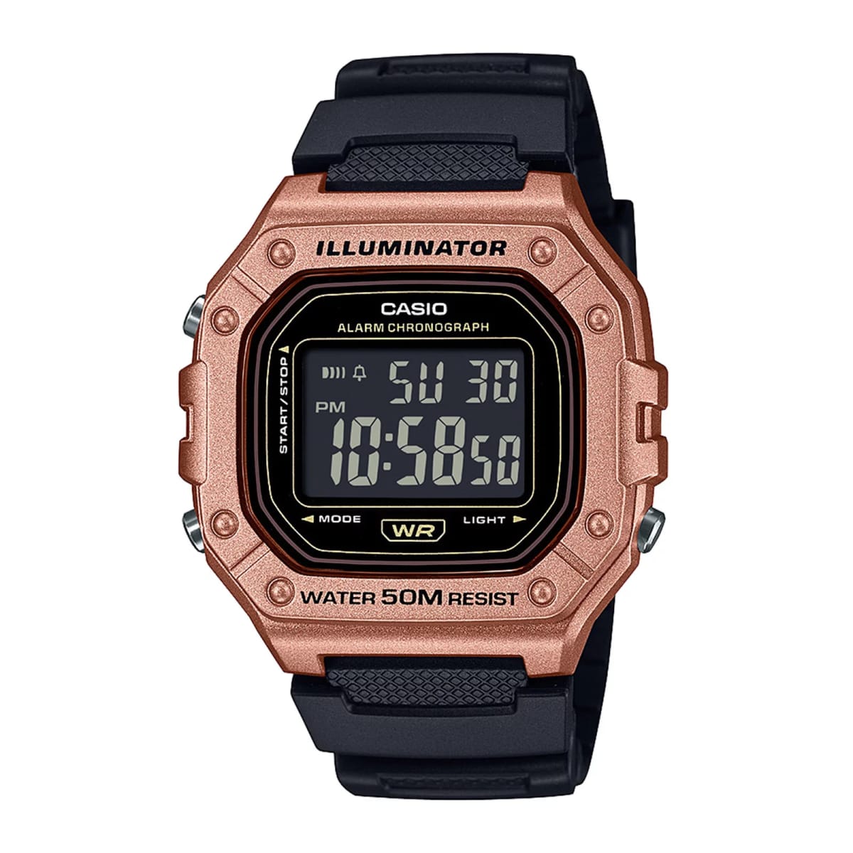 Reloj CASIO Regular W-218HM-5B Resina Hombre Oro Rosa1