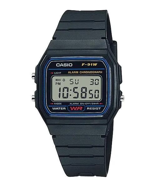 Reloj CASIO Regular F-91W-1D Resina Juvenil Negro1