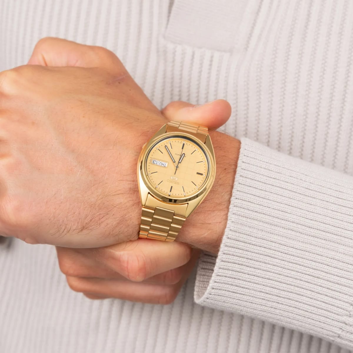 Reloj SEIKO 5 SNXL72K1 Automático Acero Hombre Dorado9