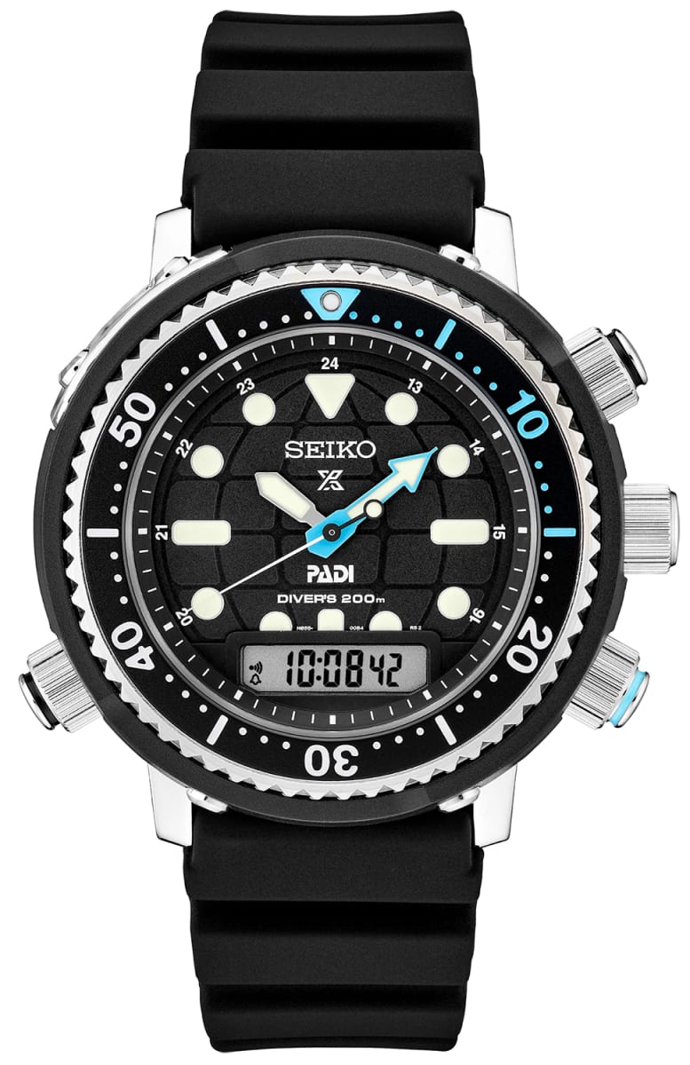 Reloj SEIKO PROSPEX PADI Arnie Hybrid Diver Edición 40 Aniversario SNJ035P1 Solar Acero/Resina Hombre Plateado/Negro2